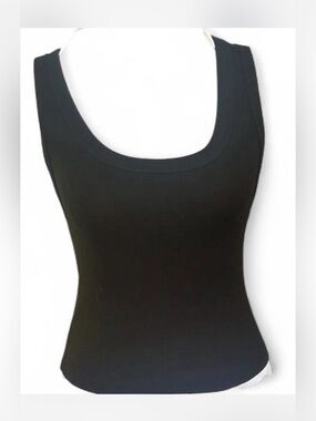 Universal Thread Women's Black Ribbed Knit Scoop Neck Sleeveless Tank Top, S